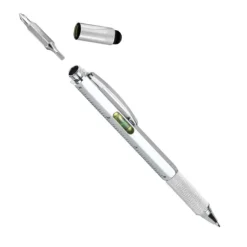6-in-1 Multitool Pen Geel, Zilver of Zwart - Gereedschapspen