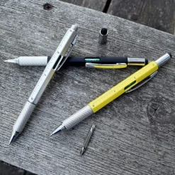 6-in-1 Multitool Pen Geel, Zilver of Zwart - Gereedschapspen
