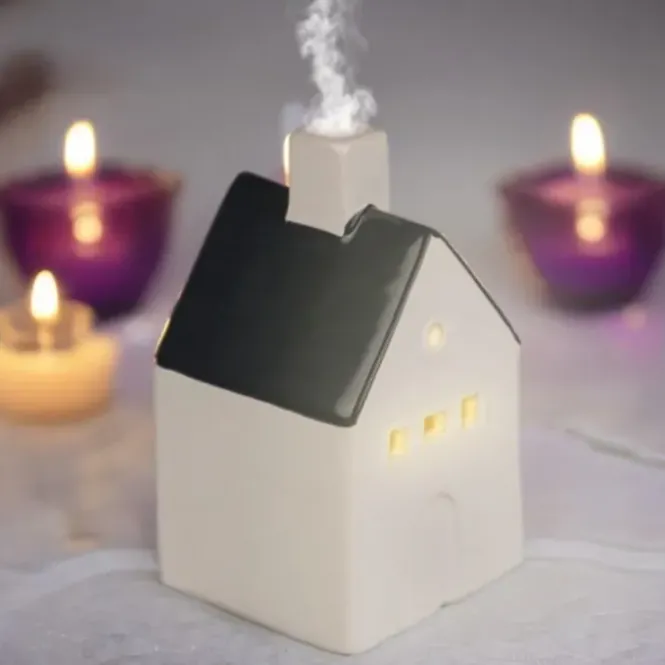 Keramieken huisje voor theelichtjes/wierookkegels