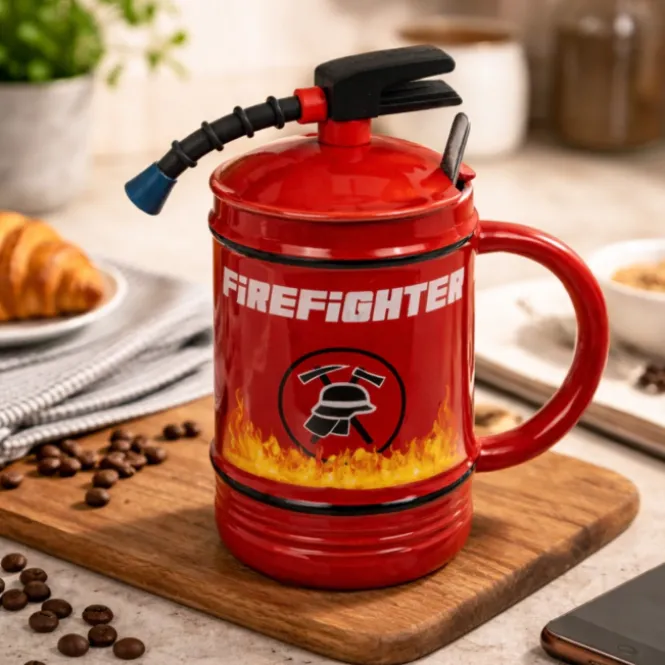 Keramische Brandweermok - 450ml - Inclusief Deksel en Lepel