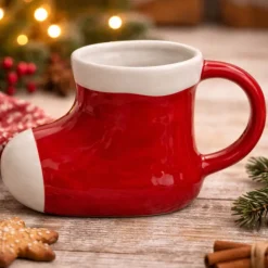 Kerstmok Kerstlaars - 300 ml - Keramiek - Feestelijk Cadeau