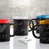 Krijtmok - Beschrijfbare Koffiebeker - 373ml - Zwart