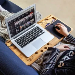 Lapzer Laptop Desk - 60 x 30 cm - Telefoonhouder - Muismat - 2.2 kg