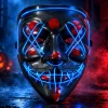 LED Horror Masker - Blauw - One Size - 3 Lichtstanden