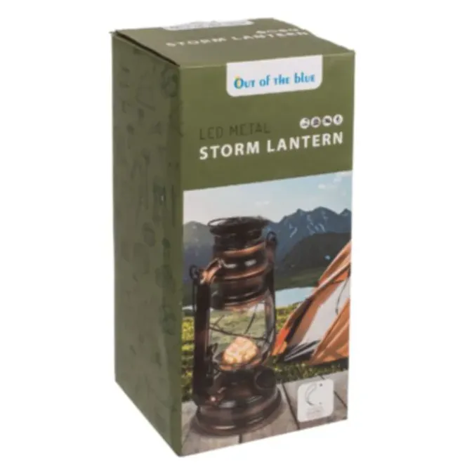 LED Stormlantaarn 15x25 cm - Traploze Helderheid - Metaal