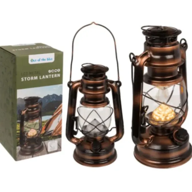 LED Stormlantaarn 15x25 cm - Traploze Helderheid - Metaal