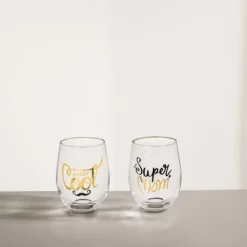 Leuke glazen 'Super mom' & 'Daddy cool'