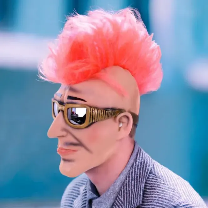 Masker Man met Zonnebril en Hanekam - Punk Stijl