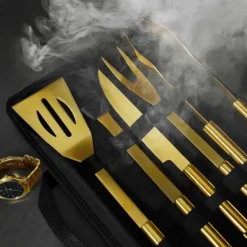 Millionaire BBQ Tools - Gouden RVS BBQ Tools Set