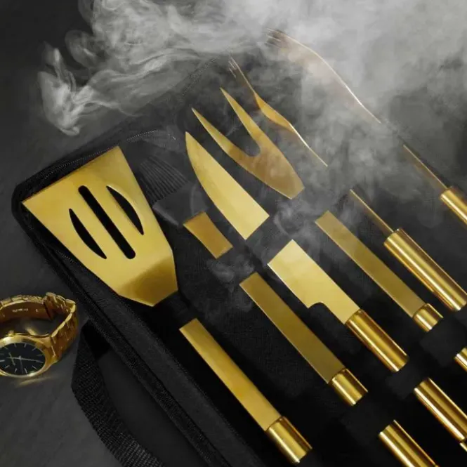 Millionaire BBQ Tools - Gouden RVS BBQ Tools Set