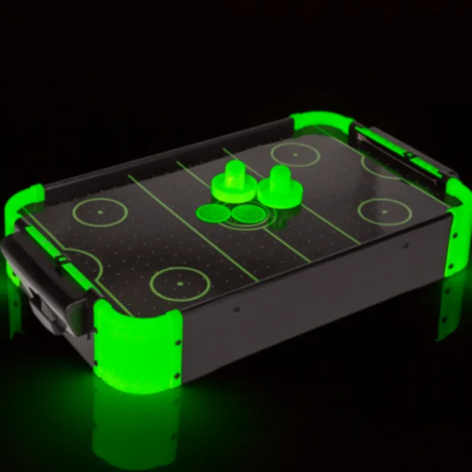 Mini Air Hockey Tafel - Glow in the Dark - 49,5 x 31 x 8,7 cm - Speelgoed - Kleine Air hockey