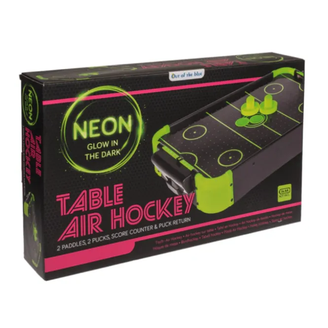 Mini Air Hockey Tafel - Glow in the Dark - 49,5 x 31 x 8,7 cm - Speelgoed - Kleine Air hockey