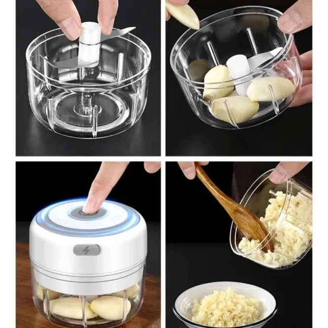 Mini Food Processor - Oplaadbaar - 2 Kopjes (200/300ml)
