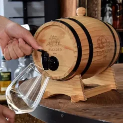 Mini Wijnvat met Kraantje - Wooden Barrel Dispenser - 3L