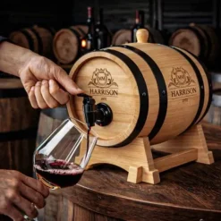 Mini Wijnvat met Kraantje - Wooden Barrel Dispenser - 3L