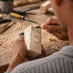 Moai Wood Carving Kit - DIY Cadeau - Inclusief Gereedschap