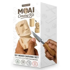 Moai Wood Carving Kit - DIY Cadeau - Inclusief Gereedschap
