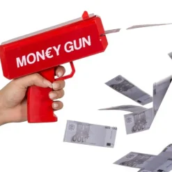 Money Gun - Incl 100 Nepbiljetten van €100 - Party Gadget - Rood