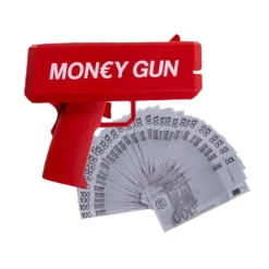 Money Gun - Incl 100 Nepbiljetten van €100 - Party Gadget - Rood