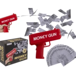 Money Gun - Incl 100 Nepbiljetten van €100 - Party Gadget - Rood