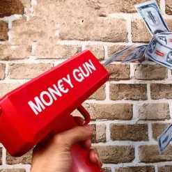 Money Gun - Incl 100 Nepbiljetten van €100 - Party Gadget - Rood