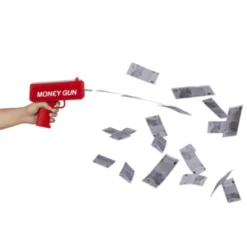 Money Gun - Incl 100 Nepbiljetten van €100 - Party Gadget - Rood
