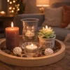 Natuurlijk Houten Decoratiebord - Lichtgewicht - 23 x 23 x 9 cm