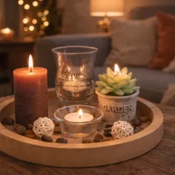 Natuurlijk Houten Decoratiebord - Lichtgewicht - 23 x 23 x 9 cm