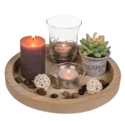 Natuurlijk Houten Decoratiebord - Lichtgewicht - 23 x 23 x 9 cm