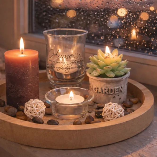 Natuurlijk Houten Decoratiebord - Lichtgewicht - 23 x 23 x 9 cm