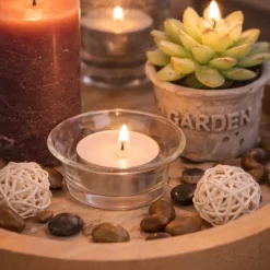 Natuurlijk Houten Decoratiebord - Lichtgewicht - 23 x 23 x 9 cm