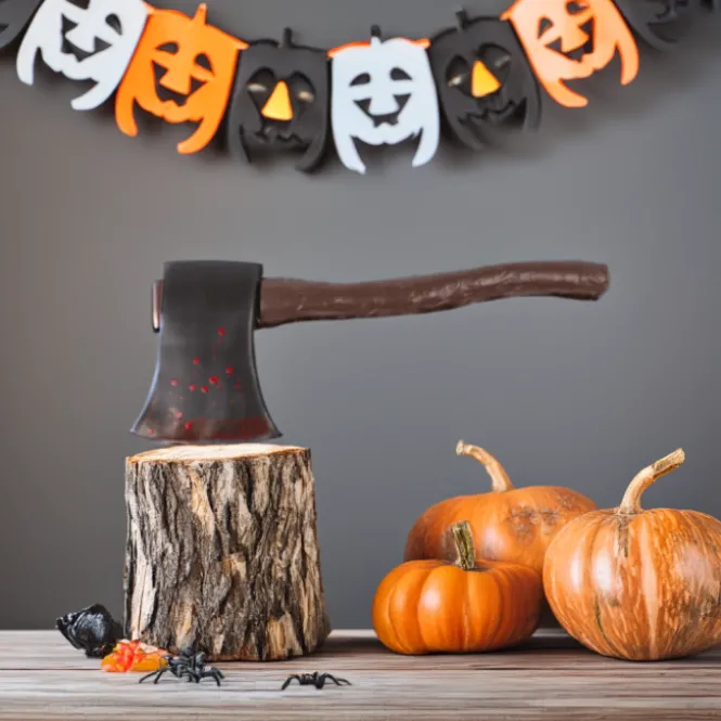 Nep Bijl met Bloed 40 x 7 cm - Halloween Accessoire
