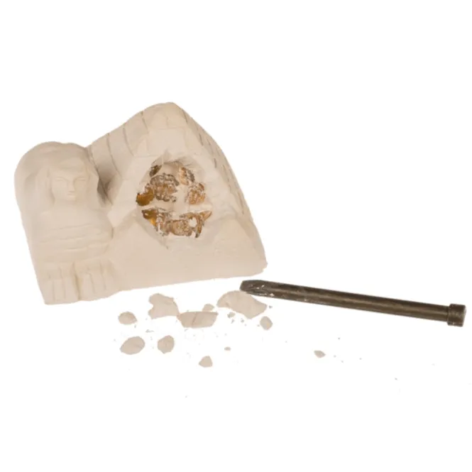 Opgravingsset mummie - 1 mummie - 8 x 9,5 cm - met hamer en borstel