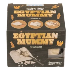 Opgravingsset mummie - 1 mummie - 8 x 9,5 cm - met hamer en borstel
