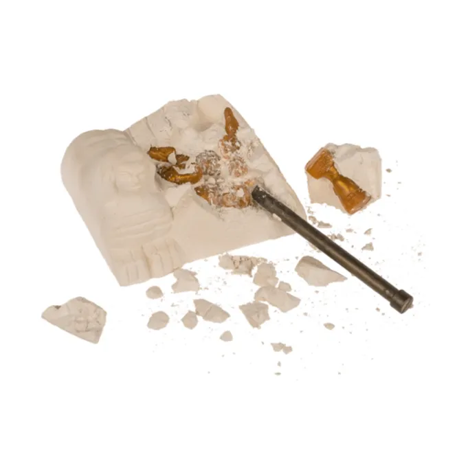 Opgravingsset mummie - 1 mummie - 8 x 9,5 cm - met hamer en borstel