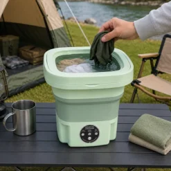 Opvouwbare Mini-Wasmachine - Groen - Draagbaar - 6.5L