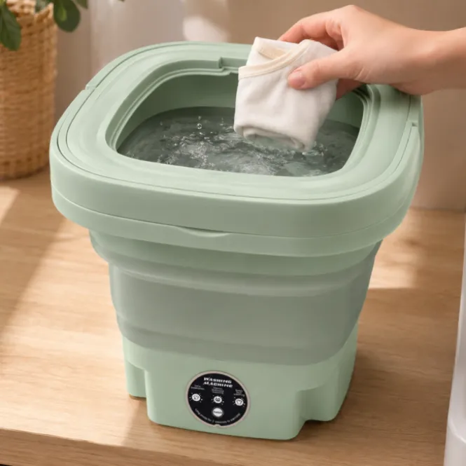 Opvouwbare Mini-Wasmachine - Groen - Draagbaar - 6.5L
