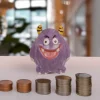 Paarse Monster Kinder Spaarpot van Keramiek