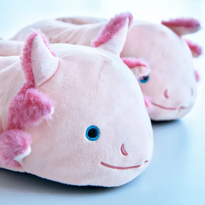 Pluche Axolotl Sloffen - One Size (EU 36-41) - Warm - Ultra-Zachte
