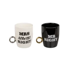 Porseleinen mokken Mr Right & Mrs Always Right