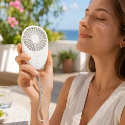 Portable Hand Fan - Wit - 13 cm - Oplaadbare handventilator