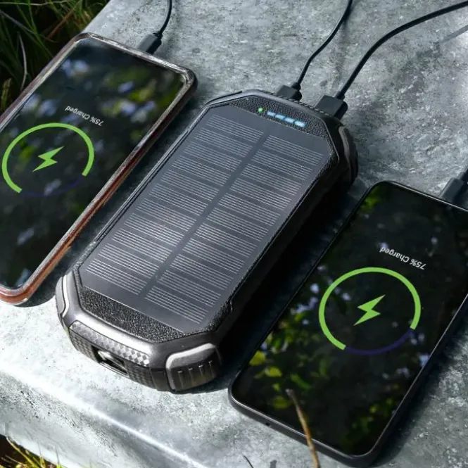 Powerbank Solar 20.000 MAH - Zonne Energie - Draadloos opladen