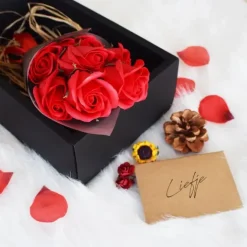 Red Rose Black Box - 7 rozen - 21 cm - Oplosbare Rozen