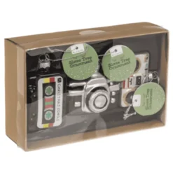 Retro glazen kerstballen - Cassette, Camera & Recorder