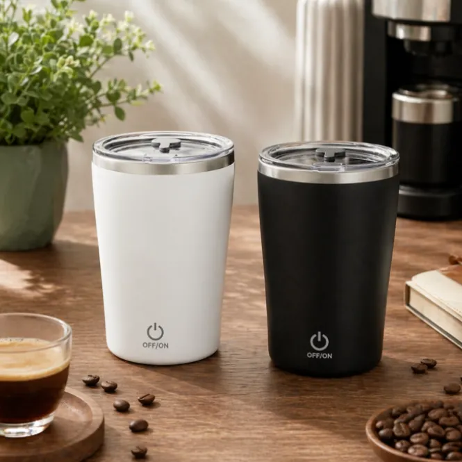 Self Stirring Mug Deluxe - Zwart en Wit