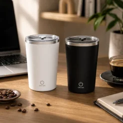 Self Stirring Mug Deluxe - Zwart en Wit