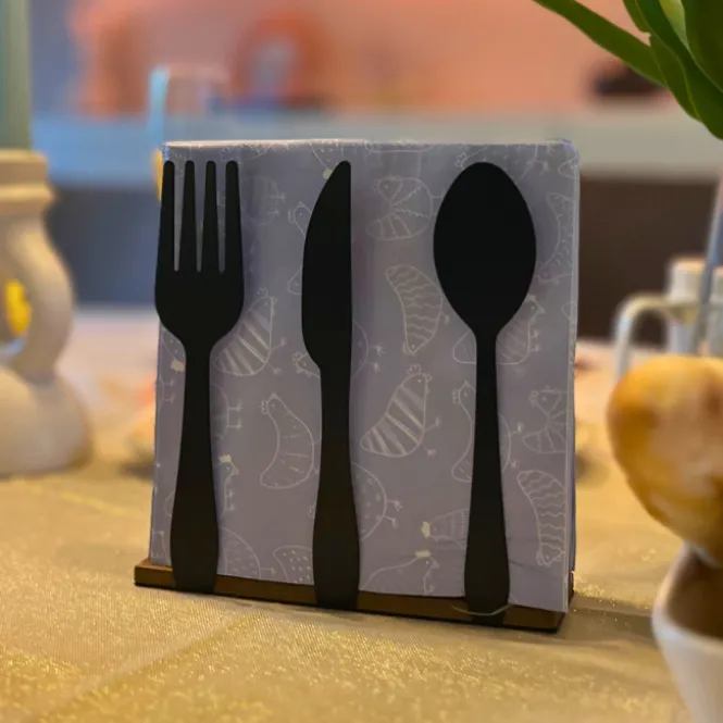 Servetten houder 'bestek'