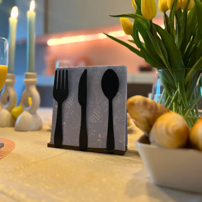 Servetten houder 'bestek'