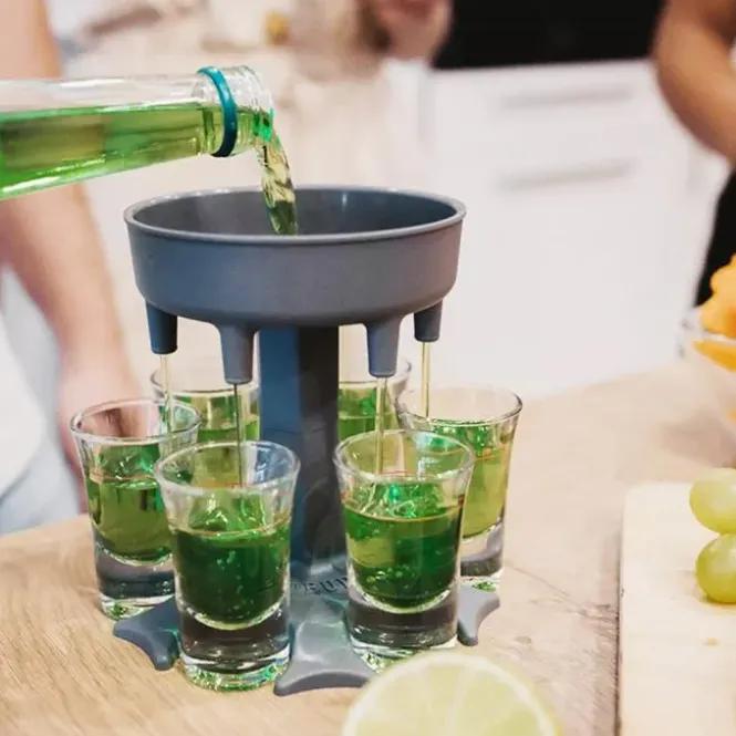 Shot Dispenser - 6 Shotglaasjes - Compact Design
