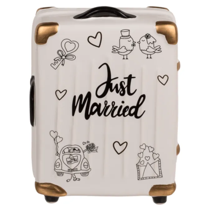 Spaarpot koffer 'Just Married'